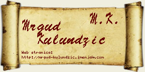 Mrgud Kulundžić vizit kartica